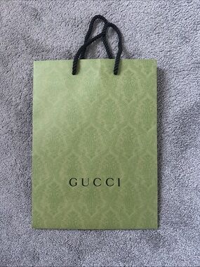 Gucci Light Green Patterned Logo Shopping Bag